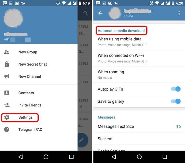 جلوگیری از مصرف زیاد ترافیک در تلگرام