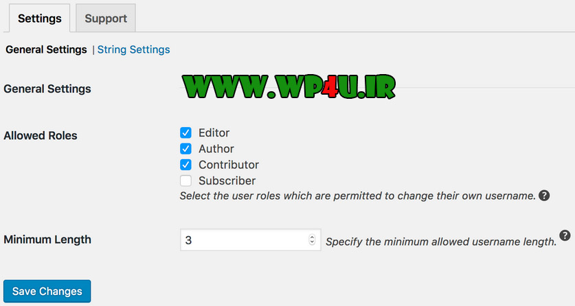 افزونه Username Changer