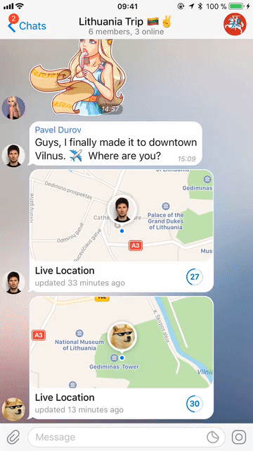 آموزش ارسال لوکیشن زنده در تلگرام