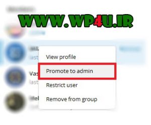 آموزش انتخاب مدیر گروه در تلگرام ویندوز