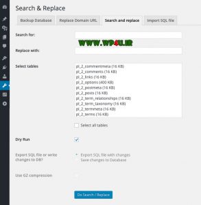 تنظیمات افزونه Search and Replace